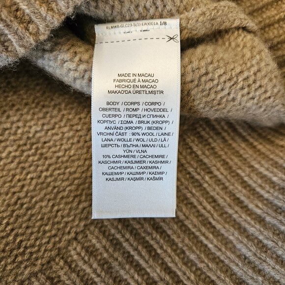 Polo Ralph Lauren Oak-Brown Heather Wool Cashmere Turtleneck Sweater - Picture 8 of 10